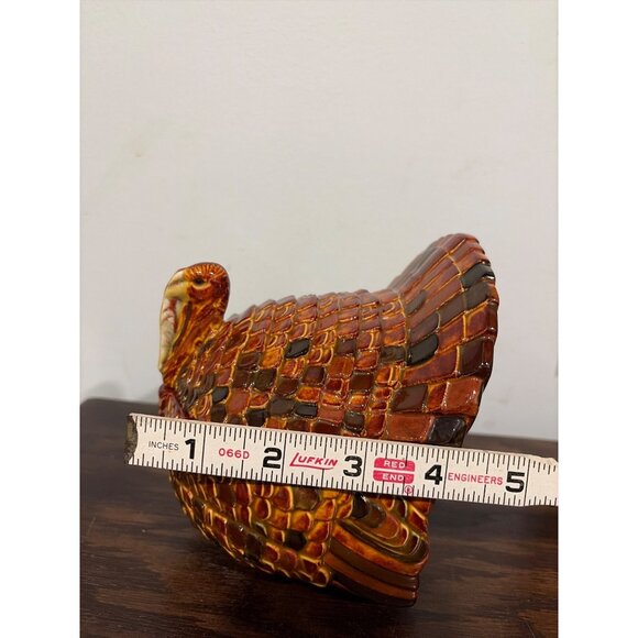 Vintage Ceramic Turkey Covered Dish, Thanksgiving Decor - Picture 9 of 11